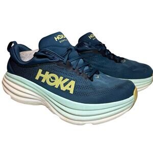 Hoka One One Bondi 8 Mens Sz 11.5 D Running Shoes Sneakers Gym 1123202-MOBS Blue